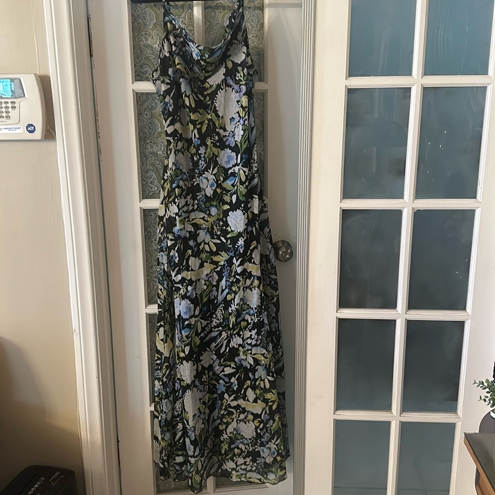 Abercrombie & Fitch Floral Maxi Dress in Black, Blue & Green